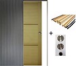 GD MENUISERIES - Porte Coulissante Ayous 3 Panneaux H204 x L83 cm, Galandage, kit finition (coquille et tire doigt) - vignette