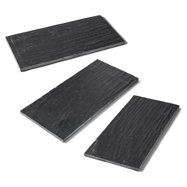 RO'MA NATURE - Pas japonais Rectangle Ardoise Noire 100x50x2-3 cm (lot de 20) - large