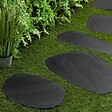 RO'MA NATURE - Pas japonais Irrégulier Ardoise Noire 30-40x2-4 cm (lot de 10) - vignette
