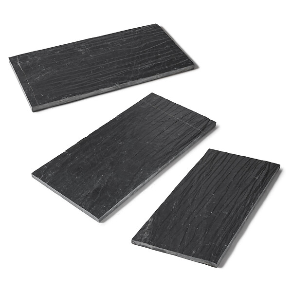 RO'MA NATURE - Pas japonais Rectangle Ardoise Noire 100x50x2-3 cm (lot de 15) - large