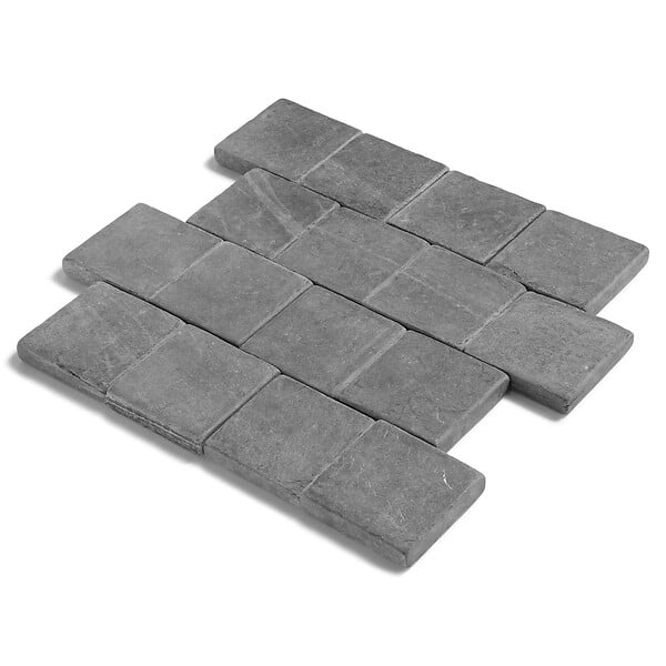 RO'MA NATURE - Pavé Ardoise Gris 15x15x3 cm (vendu au m² - 45 pavés/m²) - large