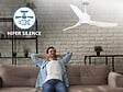 PURLINE - Ventilateur de plafond Réversible  Thermostat Dimmable Wifi Moteur à courant continu Toits en pente Télécommande Lumière à trois tons Adaptateur 2/3 Lames - vignette