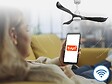 PURLINE - Ventilateur de plafond Réversible  Thermostat Dimmable Wifi Moteur à courant continu Toits en pente Télécommande Lumière à trois tons Adaptateur 2/3 Lames - vignette