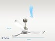 PURLINE - Ventilateur de plafond Réversible  Thermostat Dimmable Wifi Moteur à courant continu Toits en pente Télécommande Lumière à trois tons Adaptateur 2/3 Lames - vignette