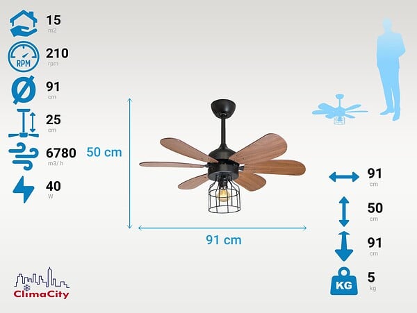 KLASSFAN - Ventilateur de plafond ø91 cm Réversible Hypersilence - large
