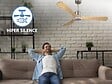 PURLINE - Ventilateur de plafond Réversible  Thermostat Dimmable Wifi Moteur à courant continu Toits en pente Télécommande Lumière à trois tons Hypersilence Mémoire - vignette