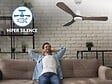 PURLINE - Ventilateur de plafond Réversible  Thermostat Dimmable Wifi Moteur à courant continu Toits en pente Télécommande Lumière à trois tons Hypersilence Mémoire - vignette