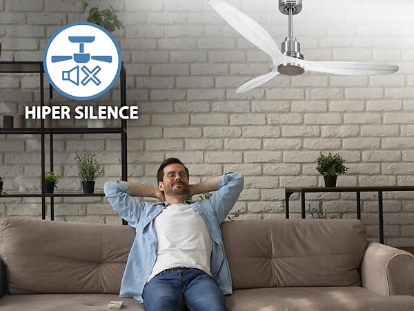 PURLINE - Ventilateur de plafond Wifi Moteur à courant continu Télécommande Hypersilence Mémoire - large