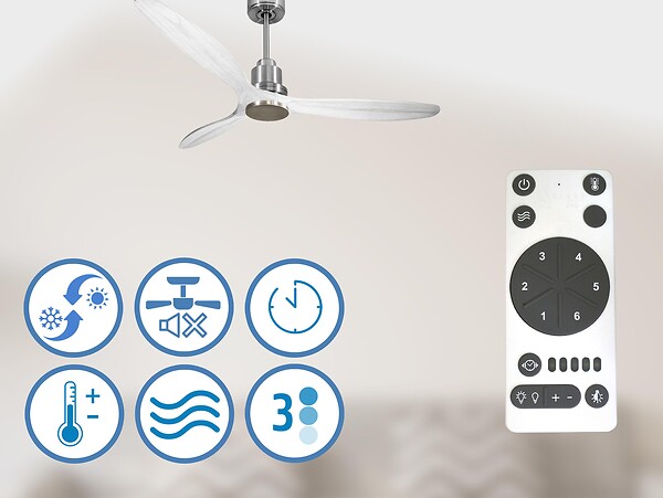 PURLINE - Ventilateur de plafond Wifi Moteur à courant continu Télécommande Hypersilence Mémoire - large
