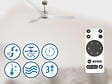 PURLINE - Ventilateur de plafond Réversible  Thermostat Dimmable Wifi Moteur à courant continu Toits en pente Télécommande Lumière à trois tons Hypersilence Mémoire - vignette