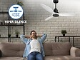 PURLINE - Ventilateur de plafond Réversible  Thermostat Wifi Moteur à courant continu Toits en pente Télécommande Hypersilence Mémoire - vignette