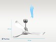 PURLINE - Ventilateur de plafond Réversible  Thermostat Dimmable Wifi Moteur à courant continu Toits en pente Télécommande Lumière à trois tons Adaptateur 2/3 Lames - vignette