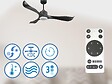 PURLINE - Ventilateur de plafond Réversible  Thermostat Dimmable Wifi Moteur à courant continu Toits en pente Télécommande Lumière à trois tons Adaptateur 2/3 Lames - vignette