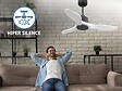 PURLINE - Ventilateur de plafond Réversible  Thermostat Wifi Moteur à courant continu Toits en pente Télécommande Hypersilence Mémoire Shopify Vendible (AUTOMATIQUE) - vignette