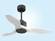 PURLINE - Ventilateur de plafond Réversible  Thermostat Wifi Moteur à courant continu Toits en pente Télécommande Hypersilence Mémoire Shopify Vendible (AUTOMATIQUE) - vignette