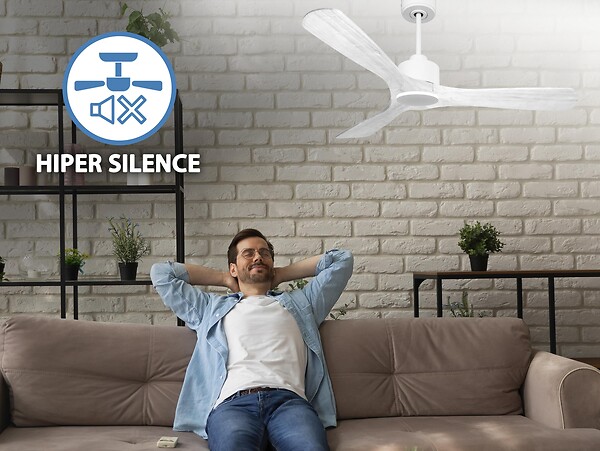 PURLINE - Ventilateur de plafond Wifi Moteur à courant continu Télécommande Hypersilence Mémoire - large