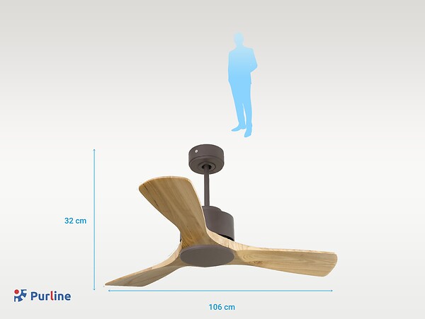 KLASSFAN - Ventilateur de plafond ø106 cm avec LED et Wifi Réversible Hypersilence - large