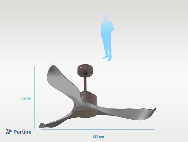 KLASSFAN - Ventilateur de plafond ø132 cm avec Wifi Réversible Hypersilence - large