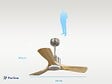 PURLINE - Ventilateur de plafond Réversible  Thermostat Dimmable Wifi Moteur à courant continu Toits en pente Télécommande Lumière à trois tons Hypersilence Mémoire - vignette