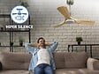 PURLINE - Ventilateur de plafond Réversible  Thermostat Dimmable Wifi Moteur à courant continu Toits en pente Télécommande Lumière à trois tons Hypersilence Mémoire - vignette