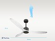 PURLINE - Ventilateur de plafond Réversible  Thermostat Wifi Moteur à courant continu Toits en pente Télécommande Hypersilence Mémoire - vignette