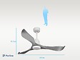 PURLINE - Ventilateur de plafond Réversible  Thermostat Dimmable Wifi Moteur à courant continu Toits en pente Télécommande Lumière à trois tons Mémoire - vignette