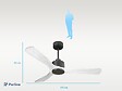 PURLINE - Ventilateur de plafond Réversible  Thermostat Wifi Moteur à courant continu Toits en pente Télécommande Hypersilence Mémoire - vignette