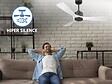 PURLINE - Ventilateur de plafond Réversible  Thermostat Wifi Moteur à courant continu Toits en pente Télécommande Hypersilence Mémoire - vignette