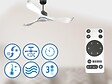 PURLINE - Ventilateur de plafond Réversible  Thermostat Dimmable Wifi Moteur à courant continu Toits en pente Télécommande Lumière à trois tons Adaptateur 2/3 Lames - vignette