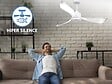 PURLINE - Ventilateur de plafond Réversible  Thermostat Wifi Moteur à courant continu Toits en pente Télécommande Adaptateur 2/3 Lames Hypersilence Mémoire - vignette