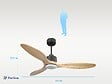 PURLINE - Ventilateur de plafond Réversible  Thermostat Dimmable Wifi Moteur à courant continu Toits en pente Télécommande Lumière à trois tons Hypersilence Mémoire - vignette