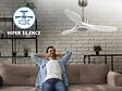 PURLINE - Ventilateur de plafond Réversible  Thermostat Dimmable Wifi Moteur à courant continu Toits en pente Télécommande Lumière à trois tons Hypersilence Mémoire - vignette