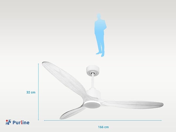 PURLINE - Ventilateur de plafond Réversible  Thermostat Wifi Moteur à courant continu Toits en pente Télécommande Hypersilence Mémoire Shopify Vendible (AUTOMATIQUE) - large