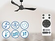 PURLINE - Ventilateur de plafond Réversible  Thermostat Wifi Moteur à courant continu Toits en pente Télécommande Adaptateur 2/3 Lames Hypersilence Mémoire - vignette