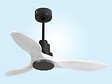 PURLINE - Ventilateur de plafond Réversible  Thermostat Wifi Moteur à courant continu Toits en pente Télécommande Hypersilence Mémoire Shopify Vendible (AUTOMATIQUE) - vignette