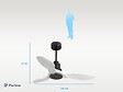 PURLINE - Ventilateur de plafond Réversible  Thermostat Wifi Moteur à courant continu Toits en pente Télécommande Hypersilence Mémoire Shopify Vendible (AUTOMATIQUE) - vignette