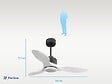 PURLINE - Ventilateur de plafond Réversible  Thermostat Dimmable Wifi Moteur à courant continu Toits en pente Télécommande Lumière à trois tons Hypersilence Mémoire - vignette