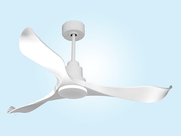 PURLINE - Ventilateur de plafond Réversible  Thermostat Wifi Moteur à courant continu Toits en pente Télécommande Adaptateur 2/3 Lames Hypersilence Mémoire - large