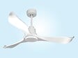 PURLINE - Ventilateur de plafond Réversible  Thermostat Wifi Moteur à courant continu Toits en pente Télécommande Adaptateur 2/3 Lames Hypersilence Mémoire - vignette