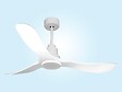PURLINE - Ventilateur de plafond Réversible  Thermostat Wifi Moteur à courant continu Toits en pente Télécommande Hypersilence Mémoire - vignette