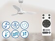 PURLINE - Ventilateur de plafond Réversible  Thermostat Dimmable Wifi Moteur à courant continu Toits en pente Télécommande Lumière à trois tons Hypersilence Mémoire - vignette