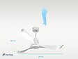 PURLINE - Ventilateur de plafond Réversible  Thermostat Dimmable Wifi Moteur à courant continu Toits en pente Télécommande Lumière à trois tons Adaptateur 2/3 Lames - vignette