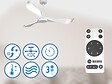 PURLINE - Ventilateur de plafond Réversible  Thermostat Dimmable Wifi Moteur à courant continu Toits en pente Télécommande Lumière à trois tons Adaptateur 2/3 Lames - vignette