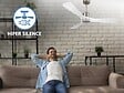 PURLINE - Ventilateur de plafond Réversible  Thermostat Dimmable Wifi Moteur à courant continu Toits en pente Télécommande Lumière à trois tons Hypersilence Mémoire - vignette