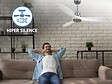 PURLINE - Ventilateur de plafond Réversible  Thermostat Wifi Moteur à courant continu Toits en pente Télécommande Hypersilence Mémoire Shopify Vendible (AUTOMATIQUE) - vignette
