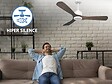 PURLINE - Ventilateur de plafond Réversible  Thermostat Wifi Moteur à courant continu Toits en pente Télécommande Hypersilence Mémoire - vignette