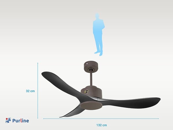 KLASSFAN - Ventilateur de plafond ø132 cm avec LED et Wifi Réversible Hypersilence - large