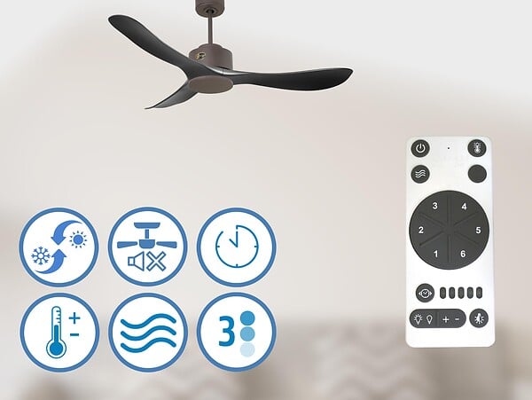 KLASSFAN - Ventilateur de plafond ø132 cm avec LED et Wifi Réversible Hypersilence - large