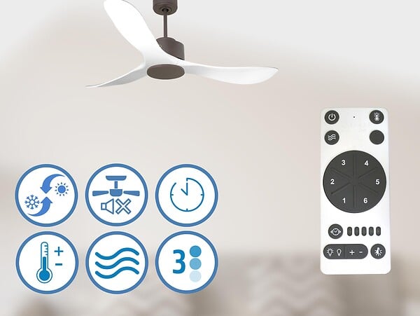 KLASSFAN - Ventilateur de plafond Wifi Moteur à courant continu Télécommande Hypersilence Mémoire Shopify Vendible (AUTOMATIQUE) - large