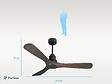 PURLINE - Ventilateur de plafond Réversible  Thermostat Wifi Moteur à courant continu Toits en pente Télécommande Hypersilence Mémoire - vignette
